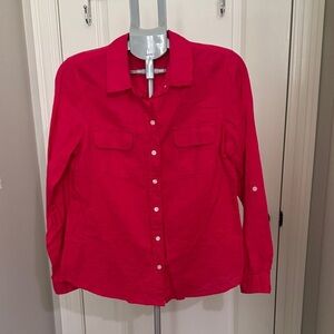 Lucy & Laurel Hot Pink Button Down Shirt